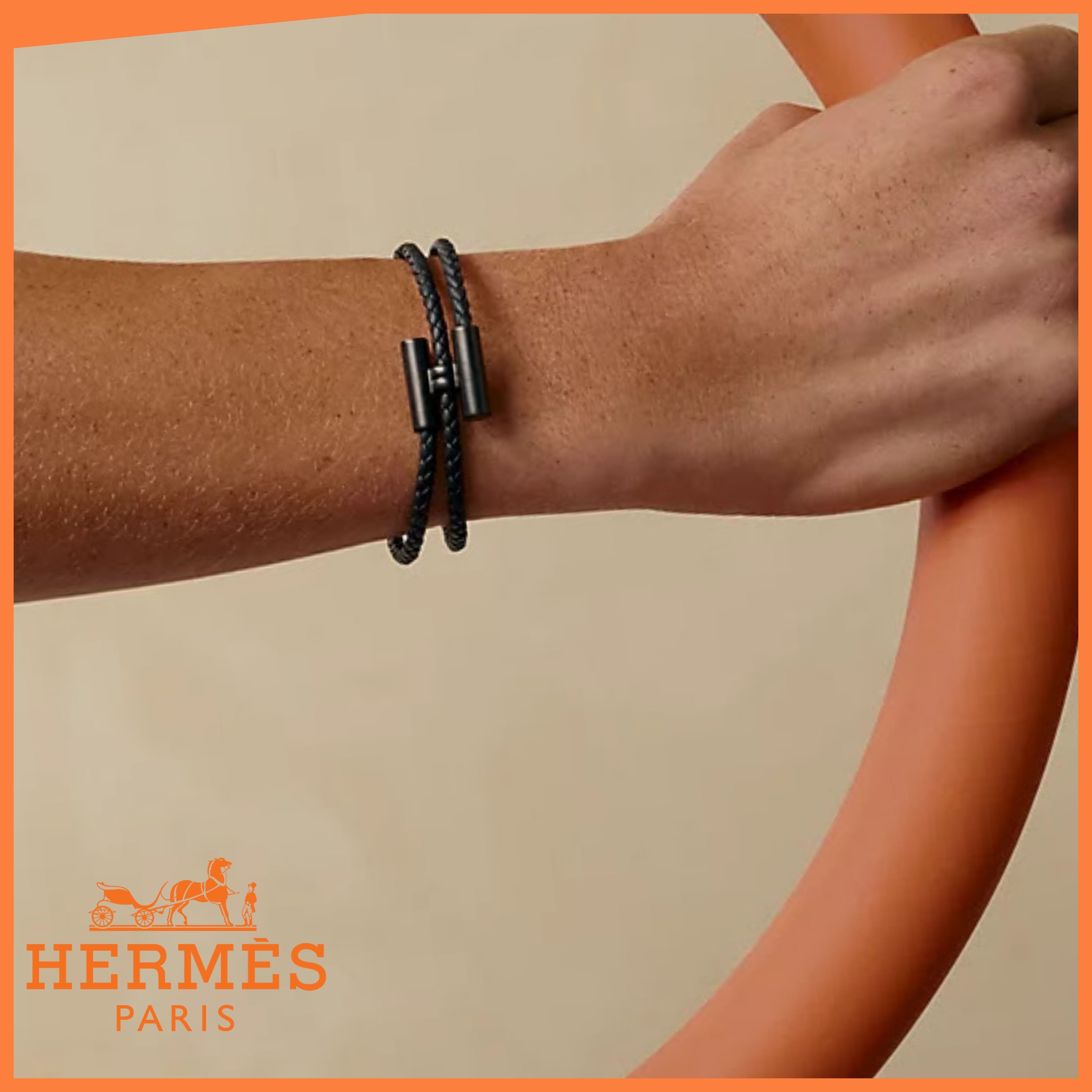 お洒落☆【HERMES】レザーブレスレット《トゥルニ トレッセ》