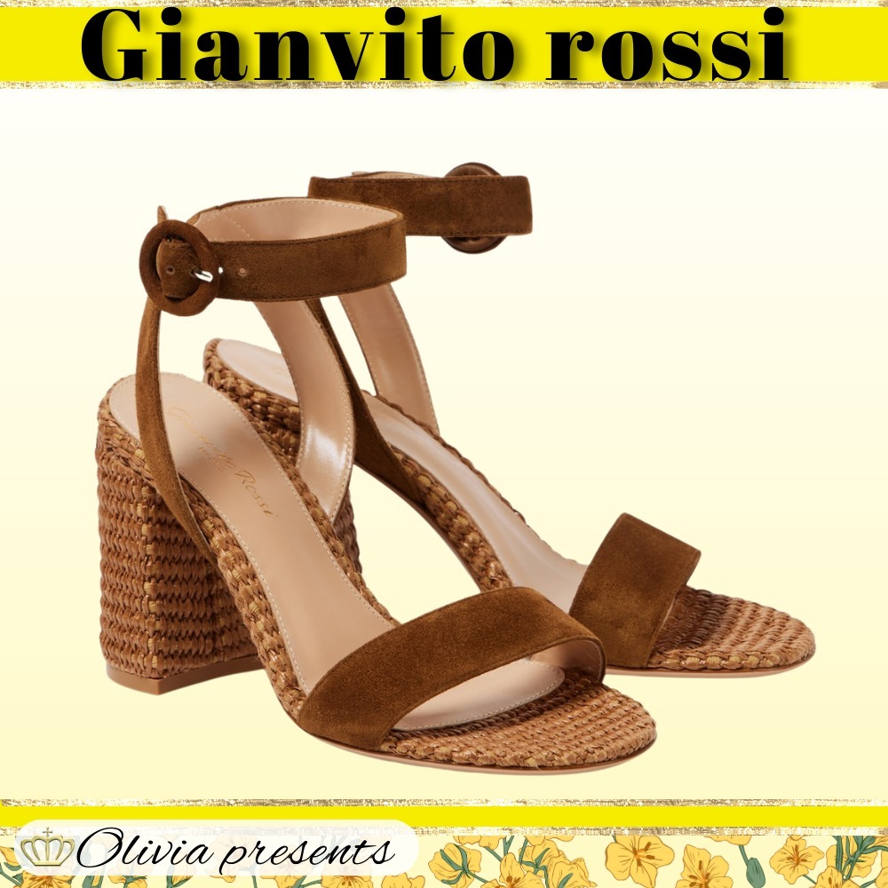 Gianvito Rossi>>スー 85 スエードトリムサンダル