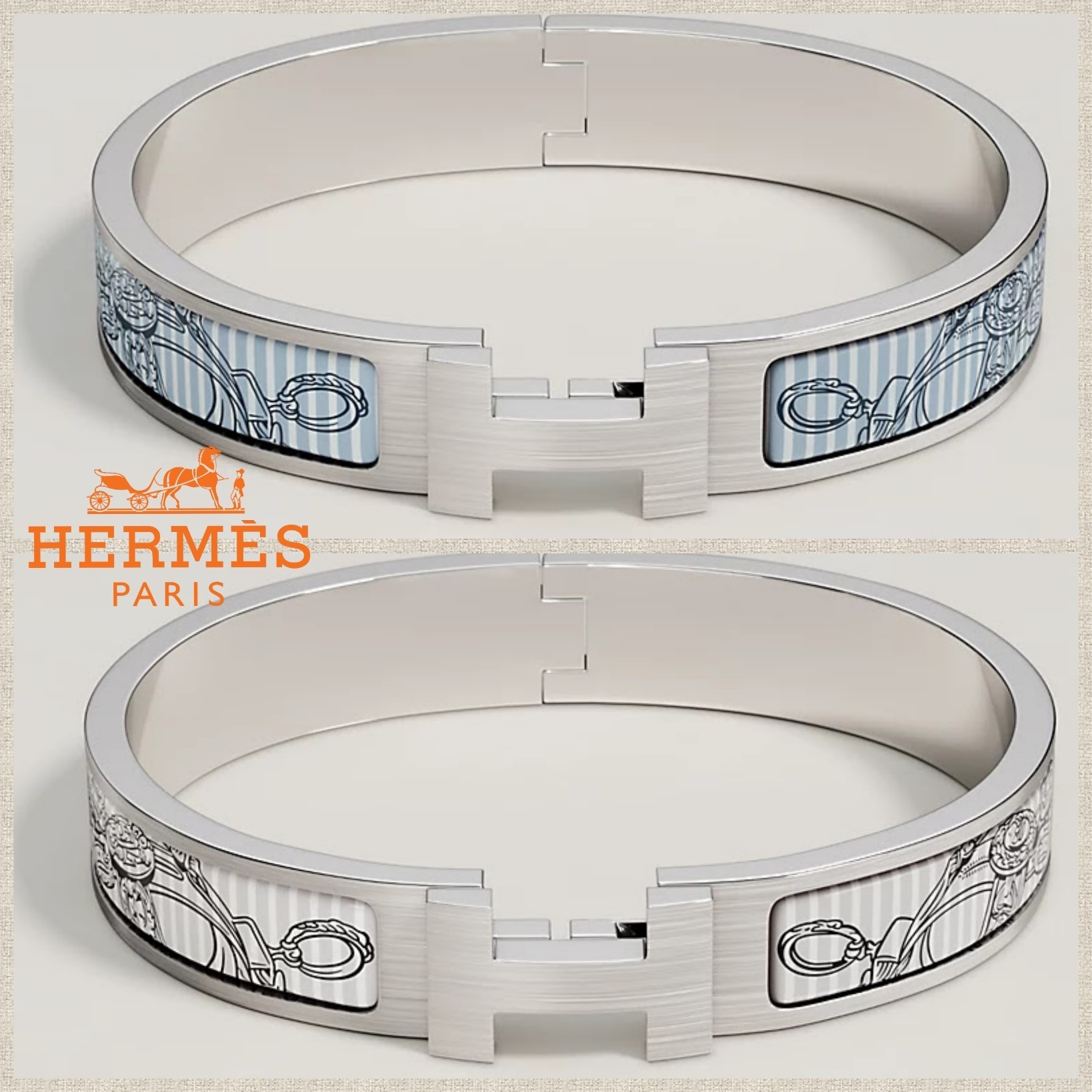 お洒落♪【HERMES】バングル Clic HH Bandana ブレスレット