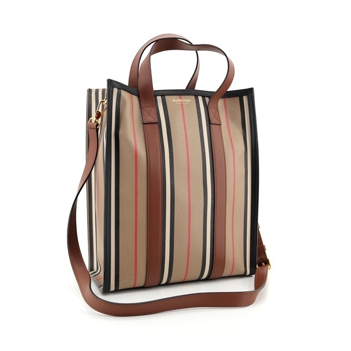《Burberry》ストライプ トート ショルダーバッグ 中古