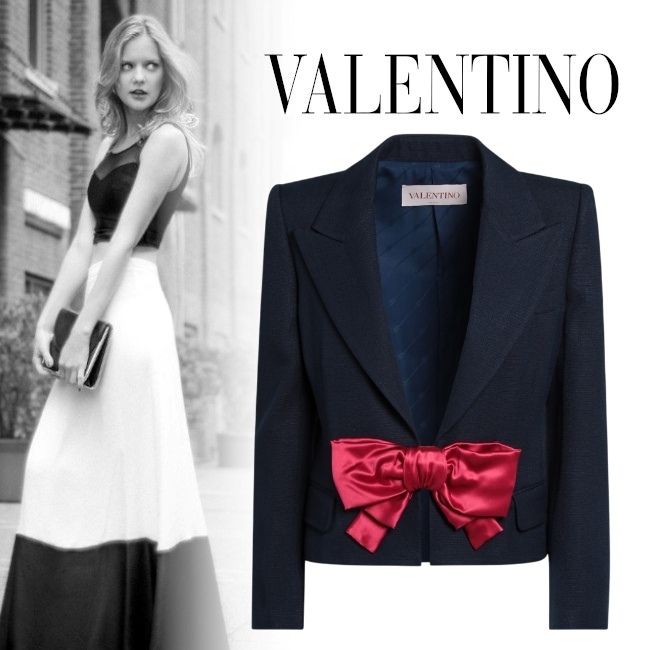 正規店買付【VALENTINO】リボン付 ビスコース ジャケット