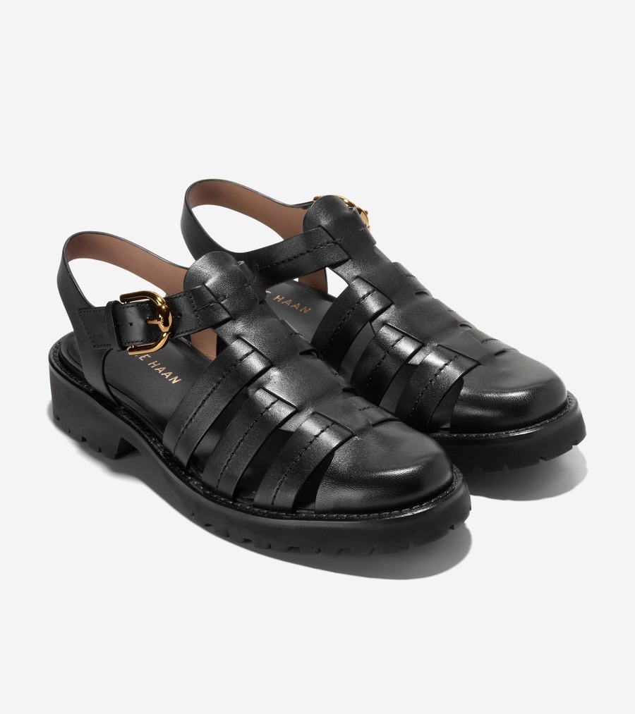 セール☆COLE HAAN タティアナ フィッシャーマン サンダル 黒