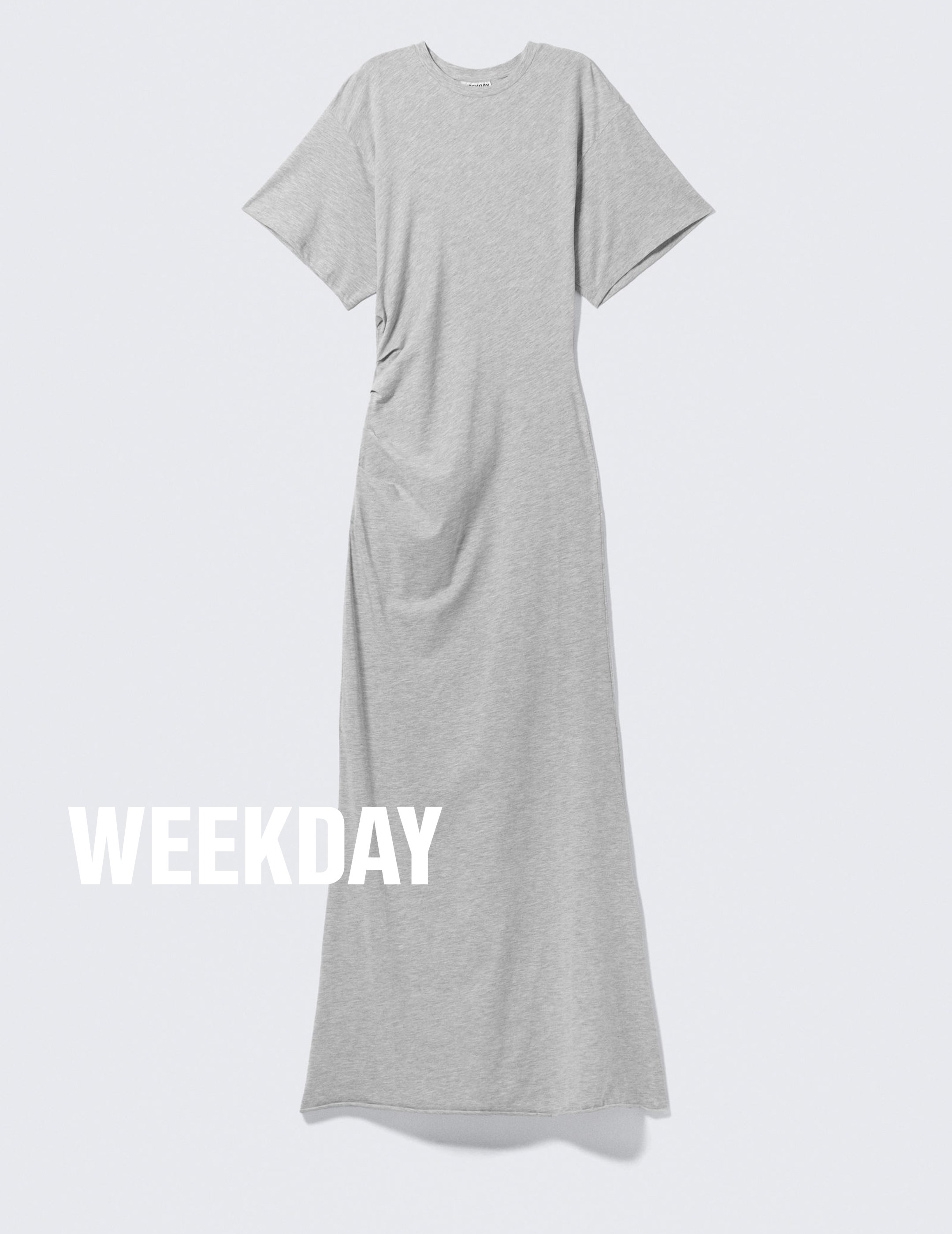 ★英国発*WEEKDAY*新作*ギャザーマキシドレス/LIGHT GREY★