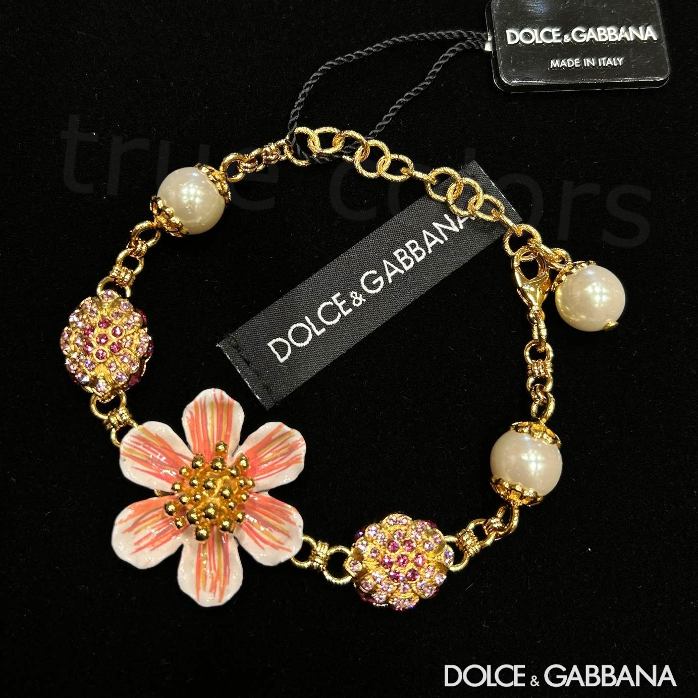 DOLCE&GABBANA フローラル&イミテーションパール ブレスレット