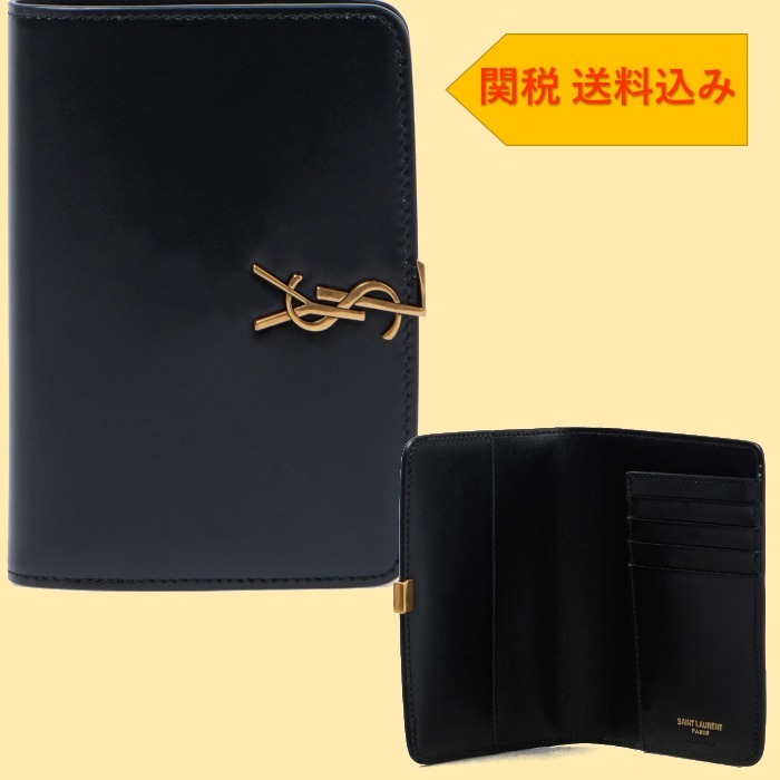 【Saint Laurent】 Voltaire Cassandre leather card holder