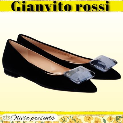 【完売必至】Gianvito Rossi jaipur ベルベット バレエフラット ベルベット Gianvito Rossi(ジャンヴィト ロッシ) フラット