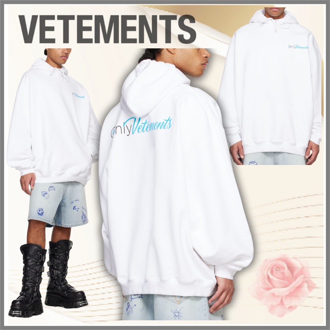 【VETEMENTS】ホワイト Only Vetements オーバーサイズ フーディ