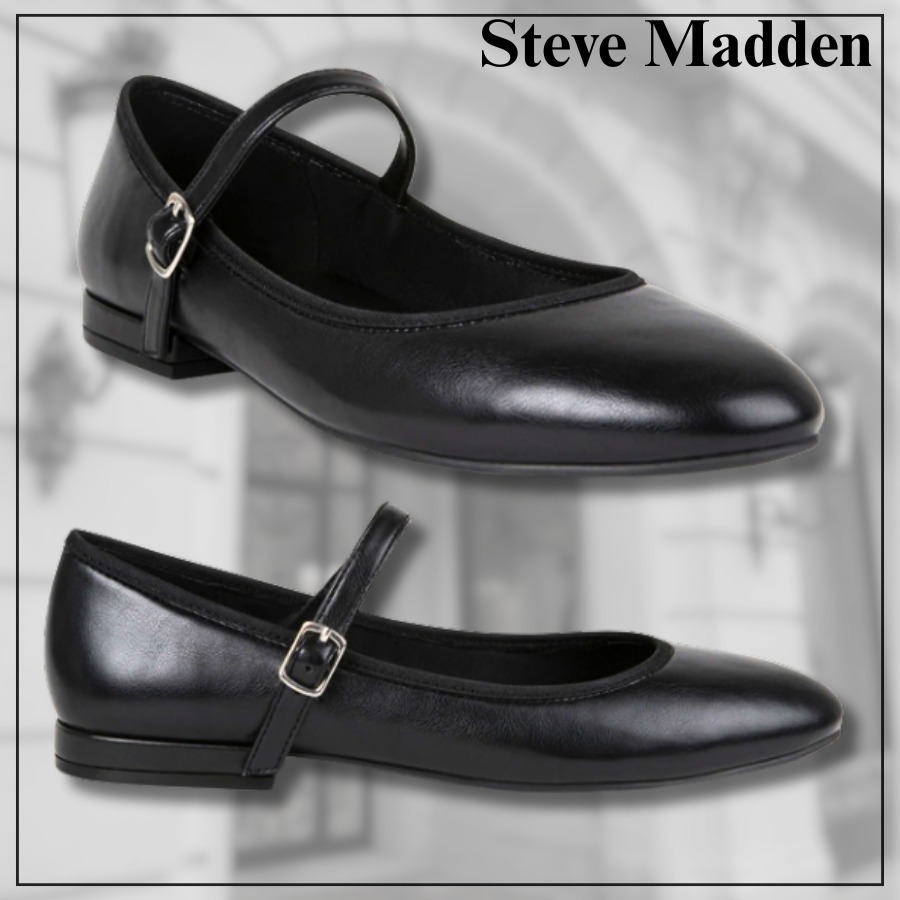 【Steve Madden】ヴィーガン レザー バレエ フラット シューズ