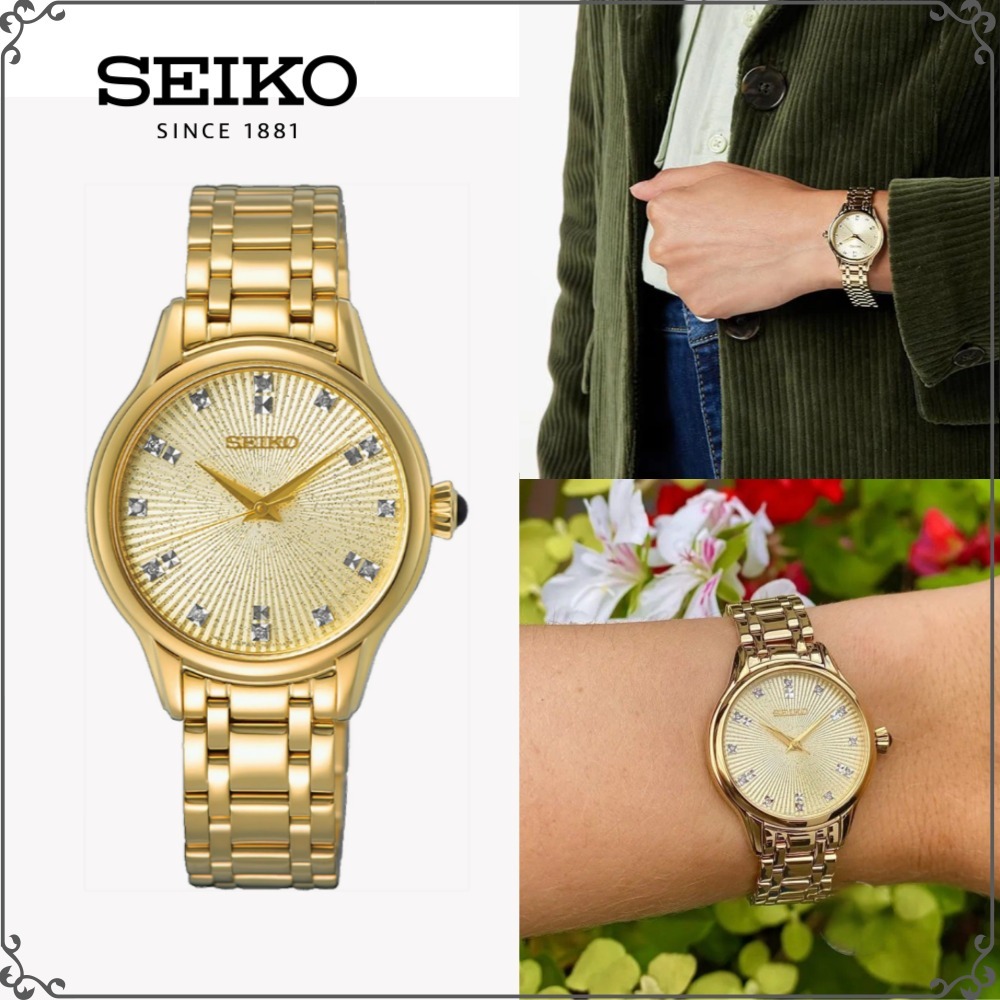 アナログ腕時計 SEIKO | Discover More Quartz Diamond Gold Dial SRZ552P1