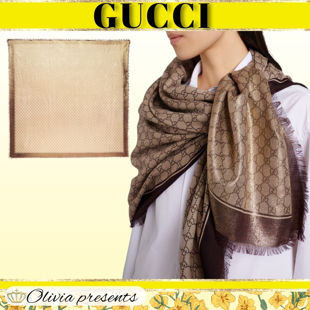 【GUCCI】GGジャカードウールスカーフ