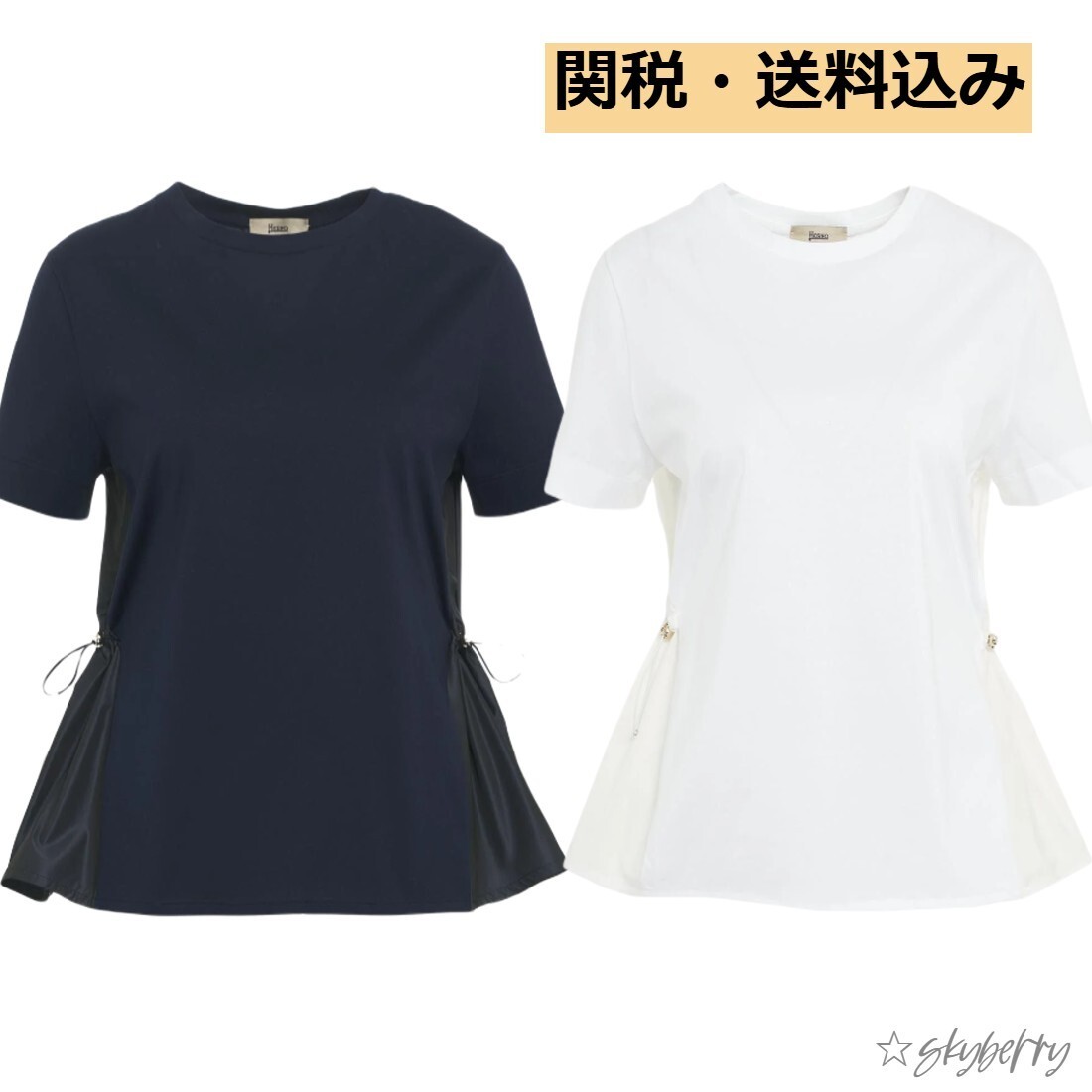 HERNO コットン ジャージーニュー テクノ タフタ Tシャツ関税込