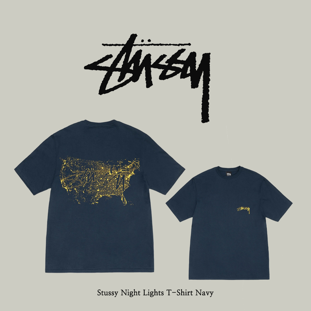【Stussy】 Night Lights T-Shirt Navy
