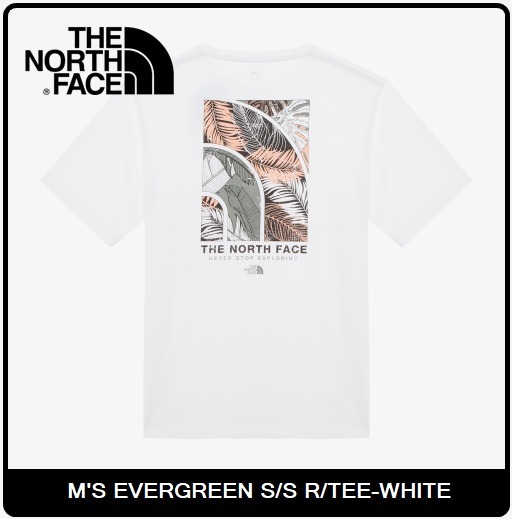 【THE NOTRH FACE】 M'S EVERGREEN S/S R/TEE‐WHITE