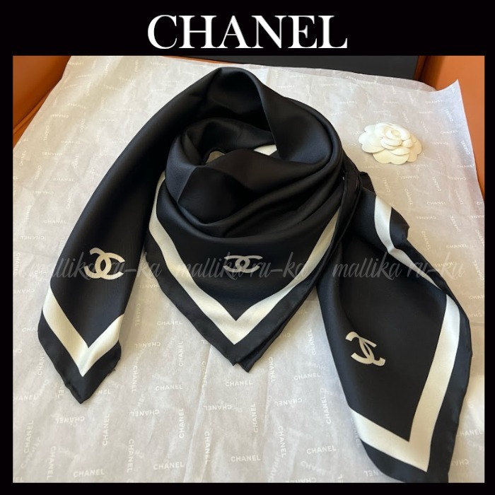 ジェニー愛用☆【CHANEL】 シャネル シルク スカーフ