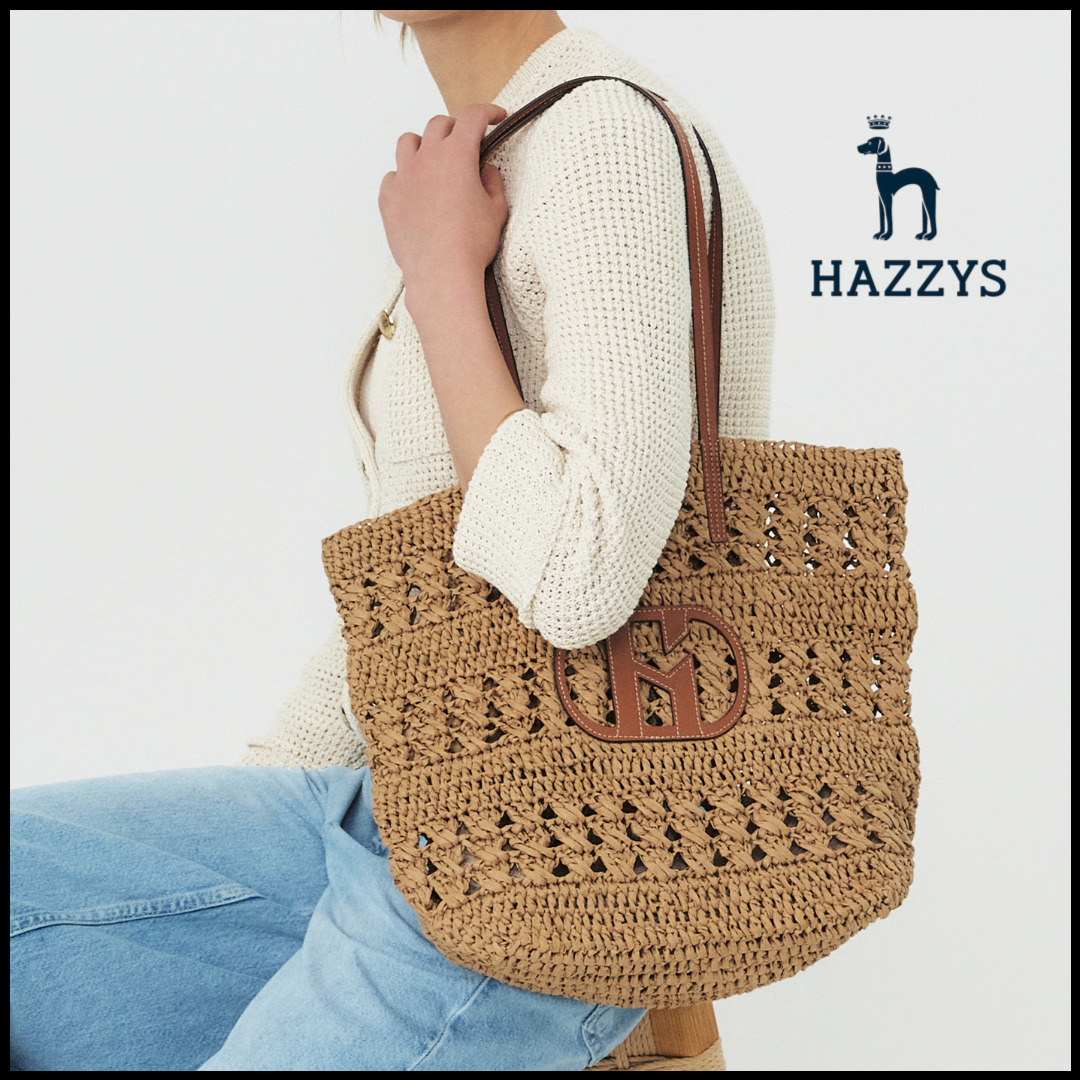 ショルダーバッグ・ポシェット [HAZZYS] Handmade H Leather Patch Ratan Shoulder Bag BG