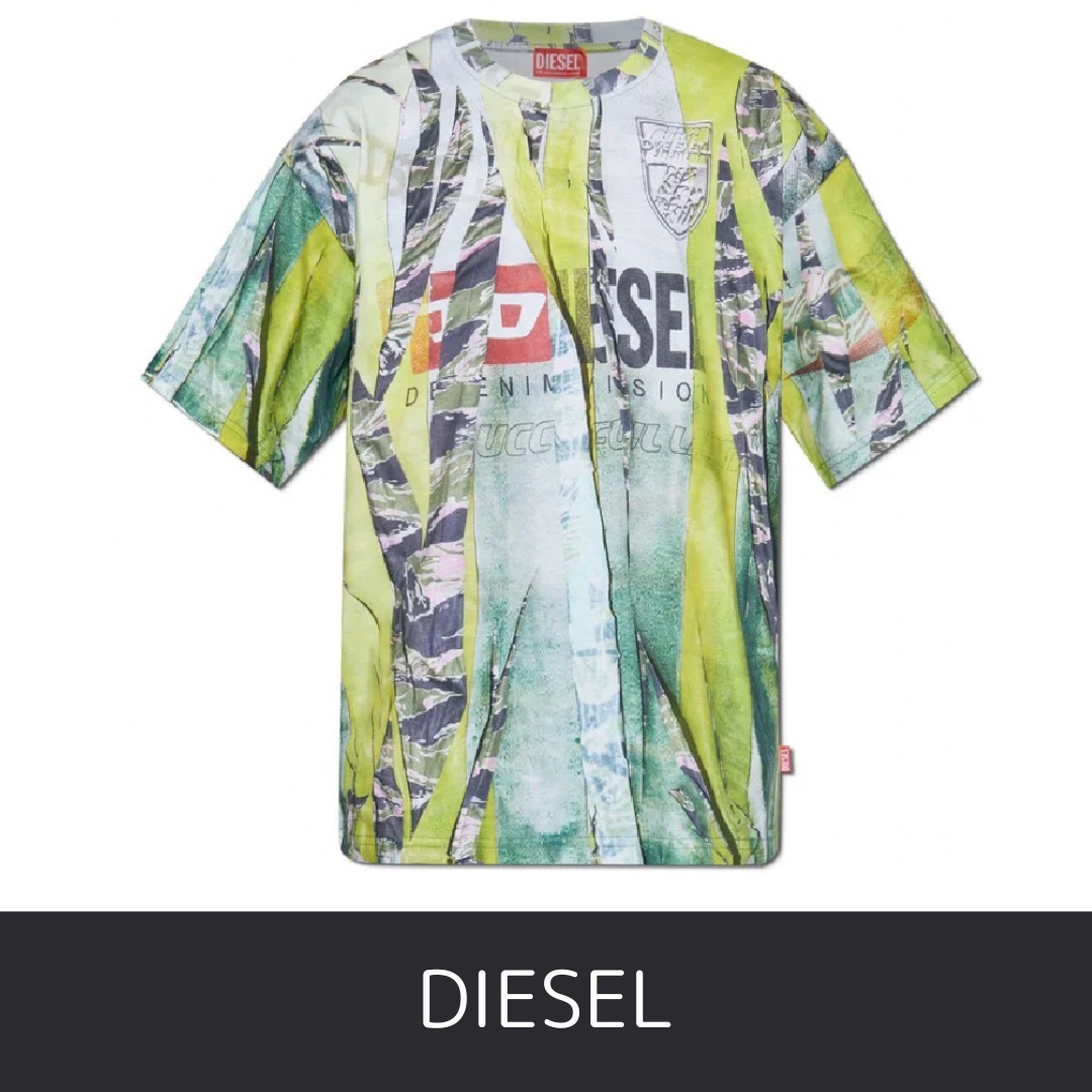 Diesel ディーゼル ロゴ プリント クルーネック Tシャツ