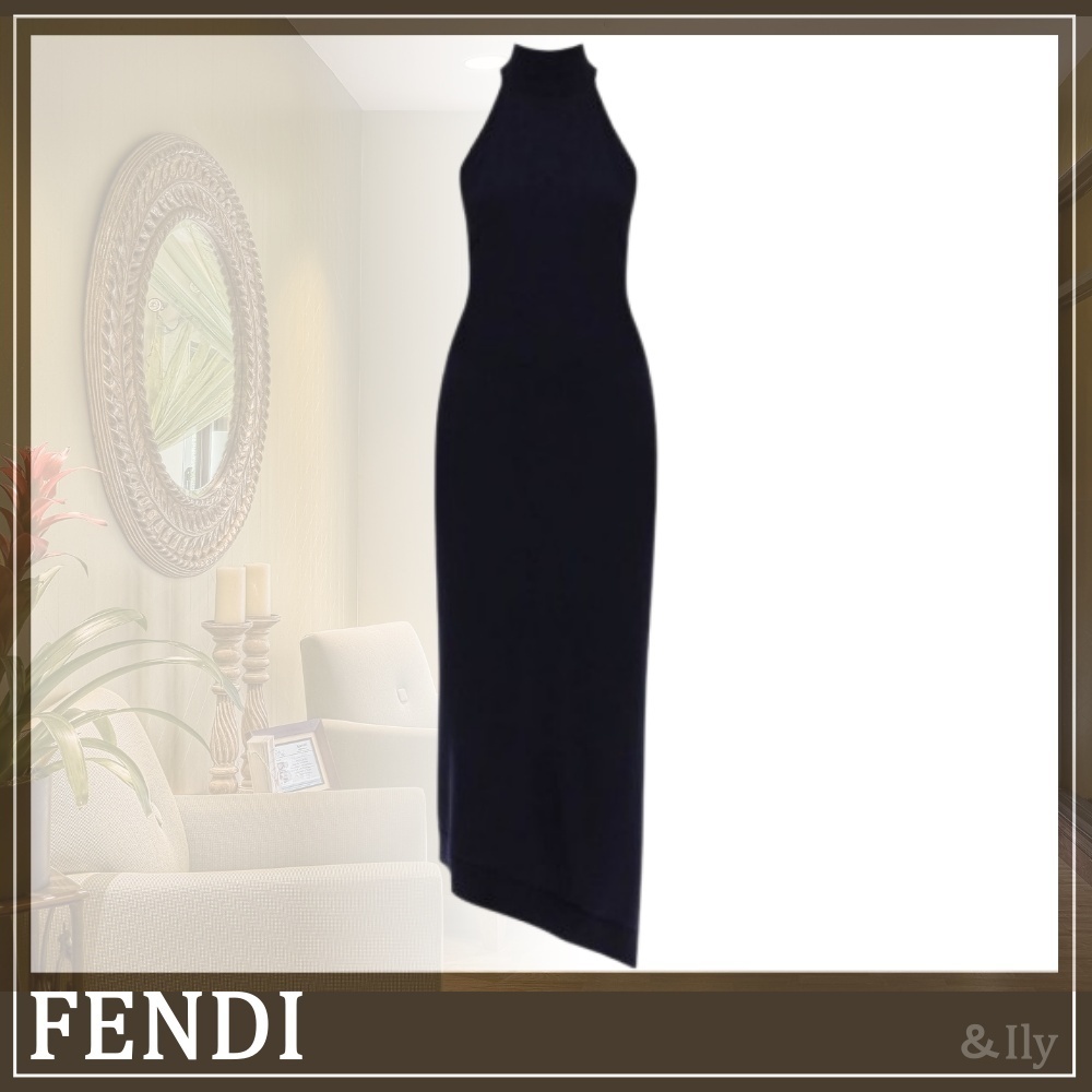 【送関込】FENDI☆アシンメトリー ウール ニット ドレス
