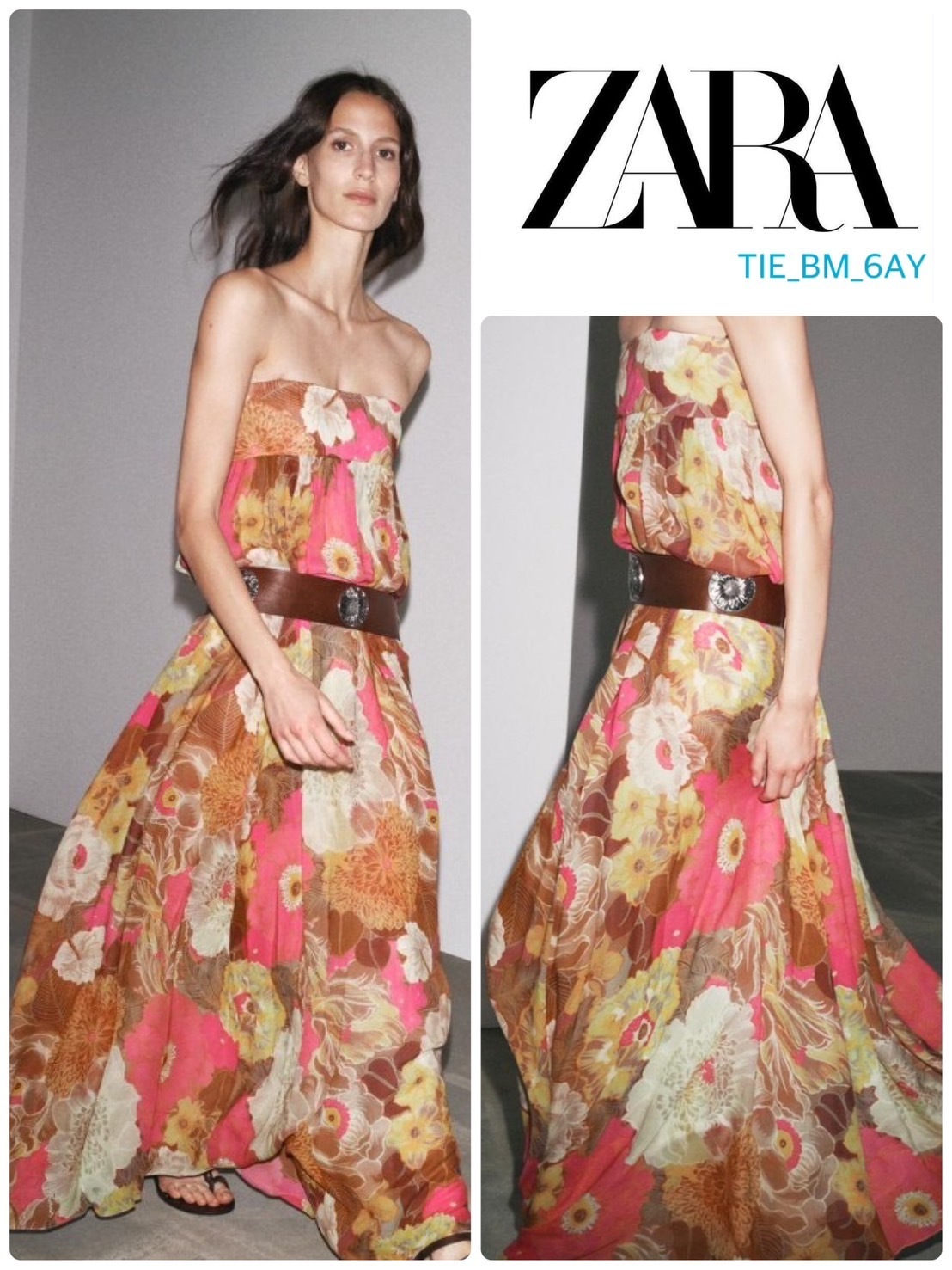 スペイン発送 ZARA ZWコレクション プリントドレス 今季新作！