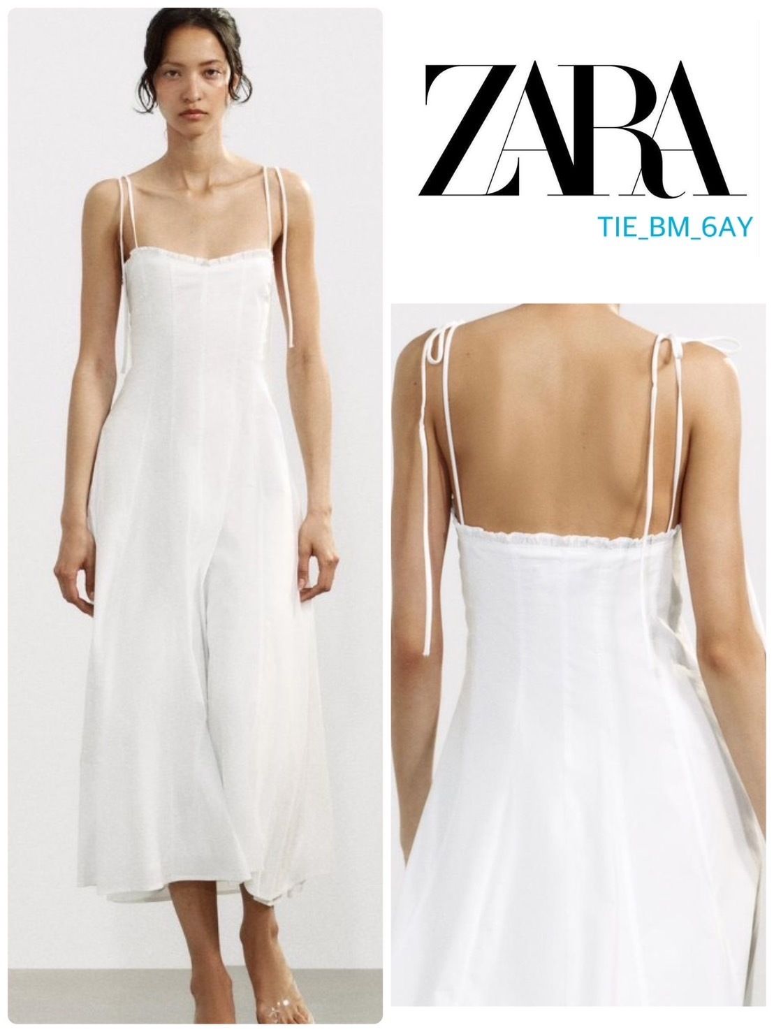 スペイン発送 ZARA タイダイビーズホルタードレス エレガント org.jpg