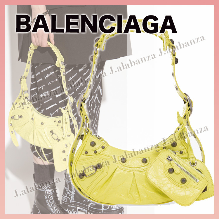 バレンシアガ☆ラムレザーショルダーバッグ Greenish yellow