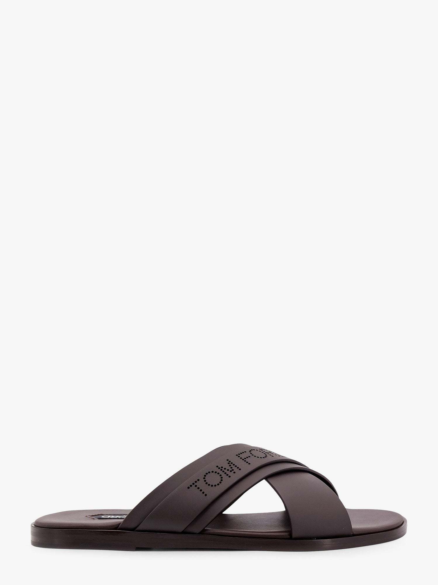 サンダル TOM FORD Leather sandals with perforated logo detail