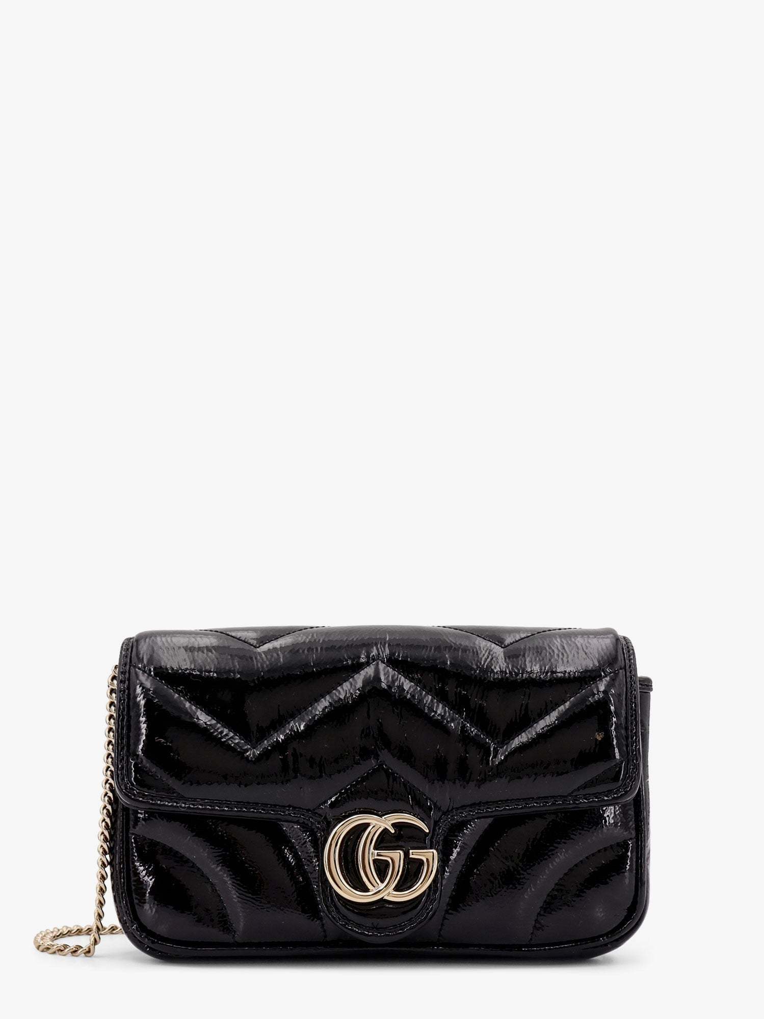 ショルダーバッグ・ポシェット GUCCI Gg marmont patent leather shoulder bag with frontal
