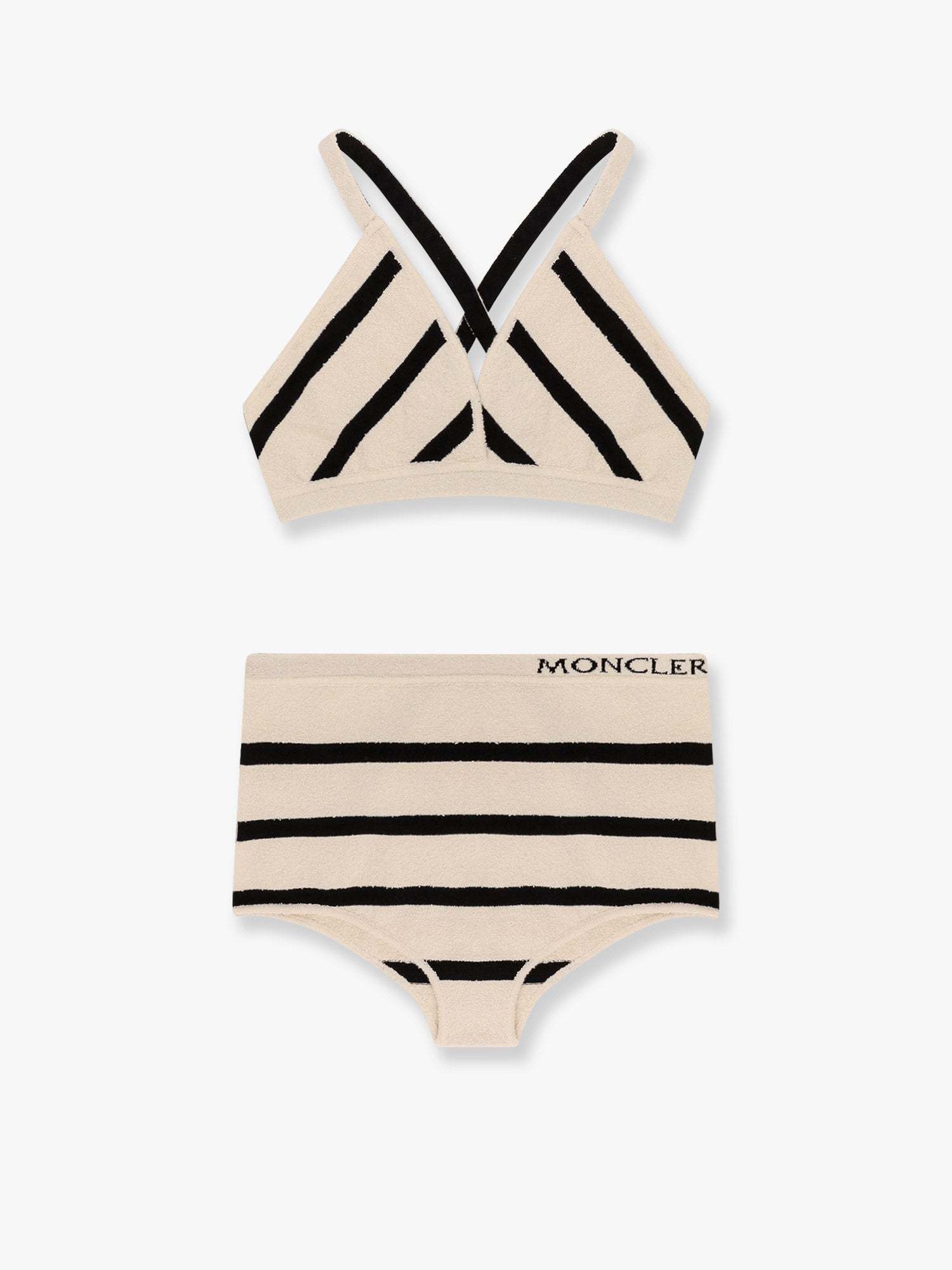 Tシャツ・カットソー MONCLER Top and culotte striped cotton blend set