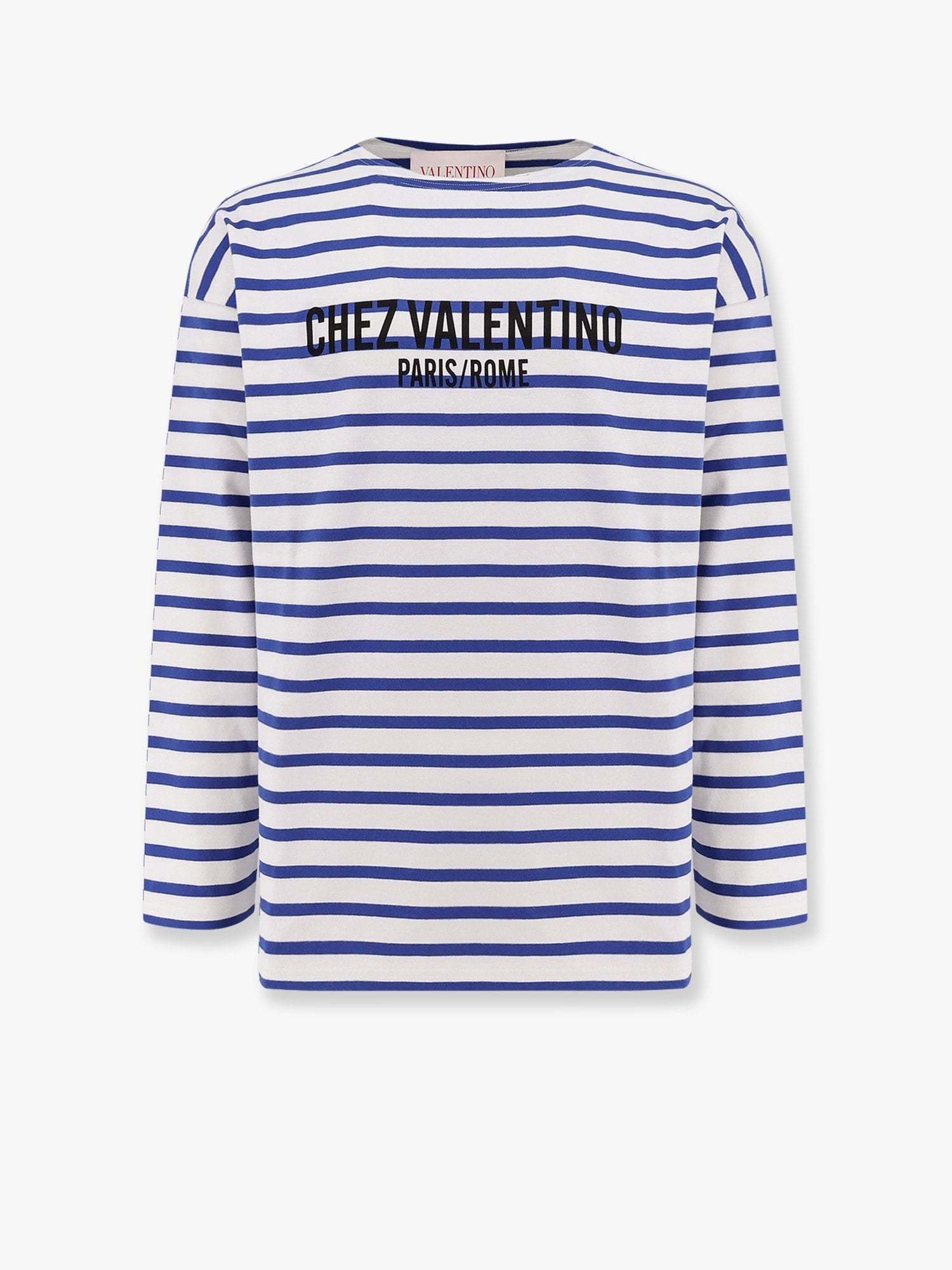 Tシャツ・カットソー VALENTINO Striped cotton t-shirt with chez valentino