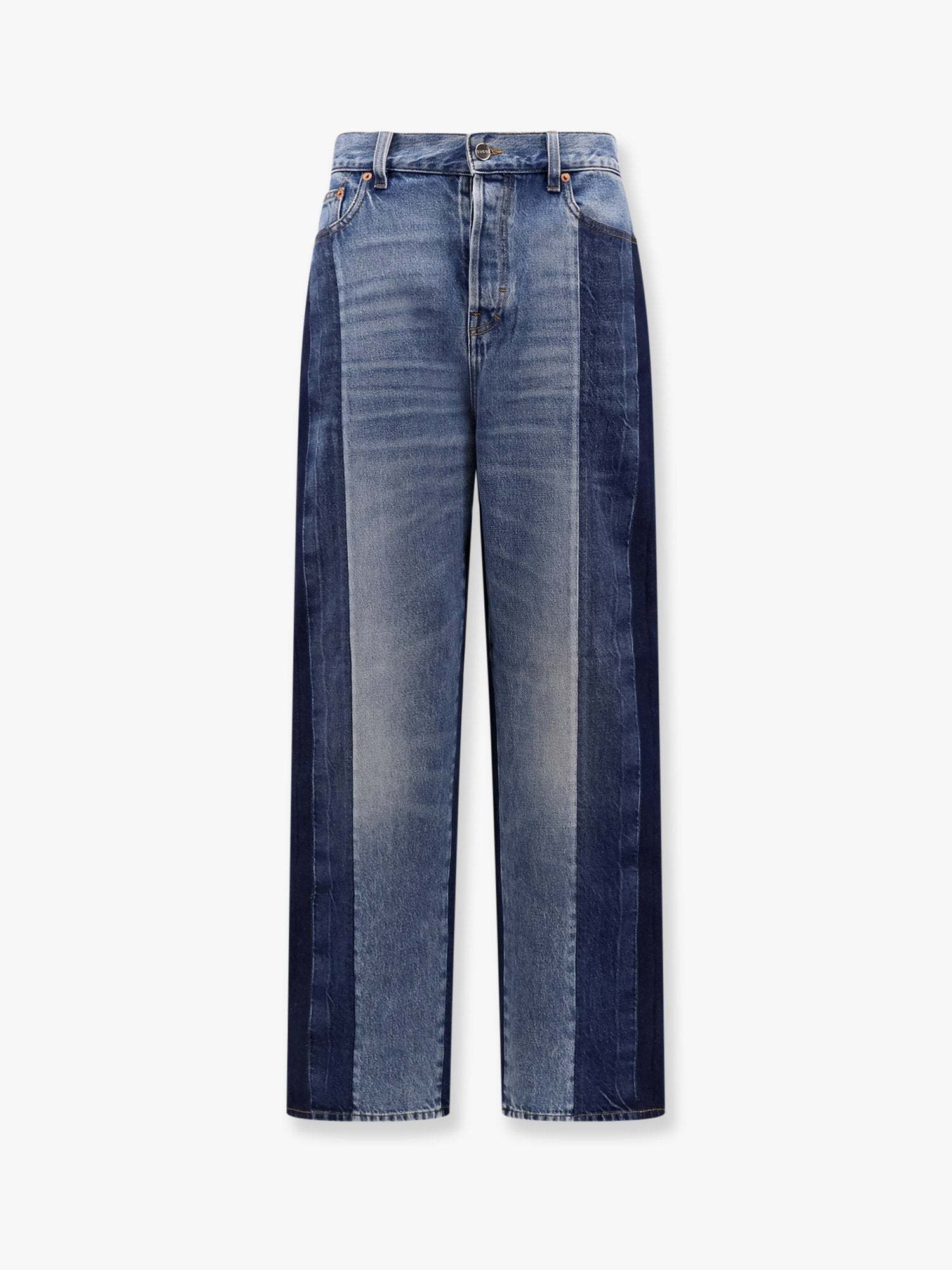 GUCCI Patchwork denim jeans with gucci rosso ancora デニム