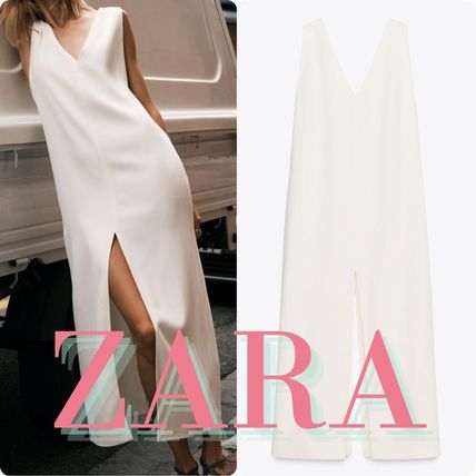 スリットワンピース L ZARA(ザラ) ワンピース(レディース