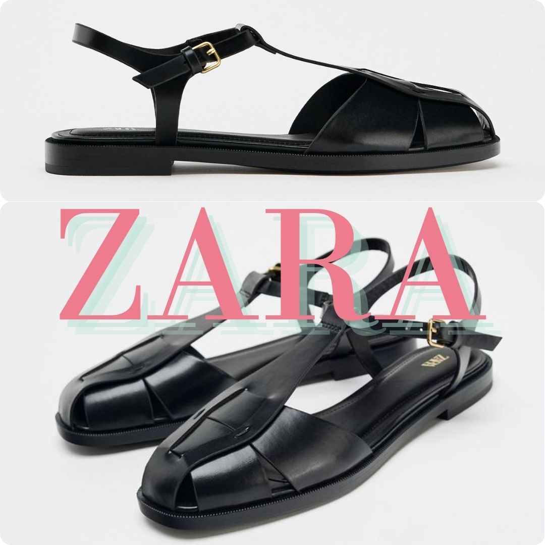 ZARA フラットソールファンシーサンダル 2554/510