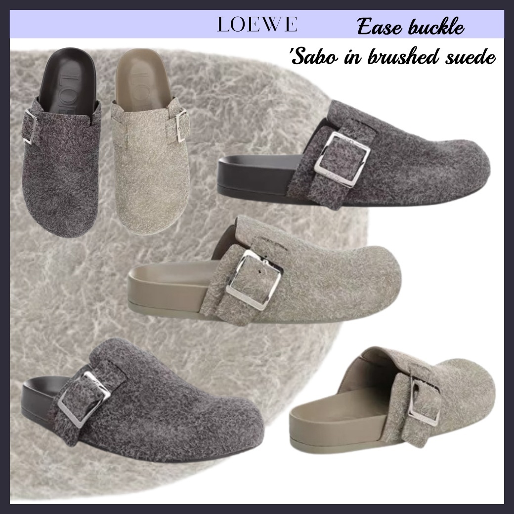 LOEWE / ロエベ /「イーズバックル」ブラッシュドスエードのサボ