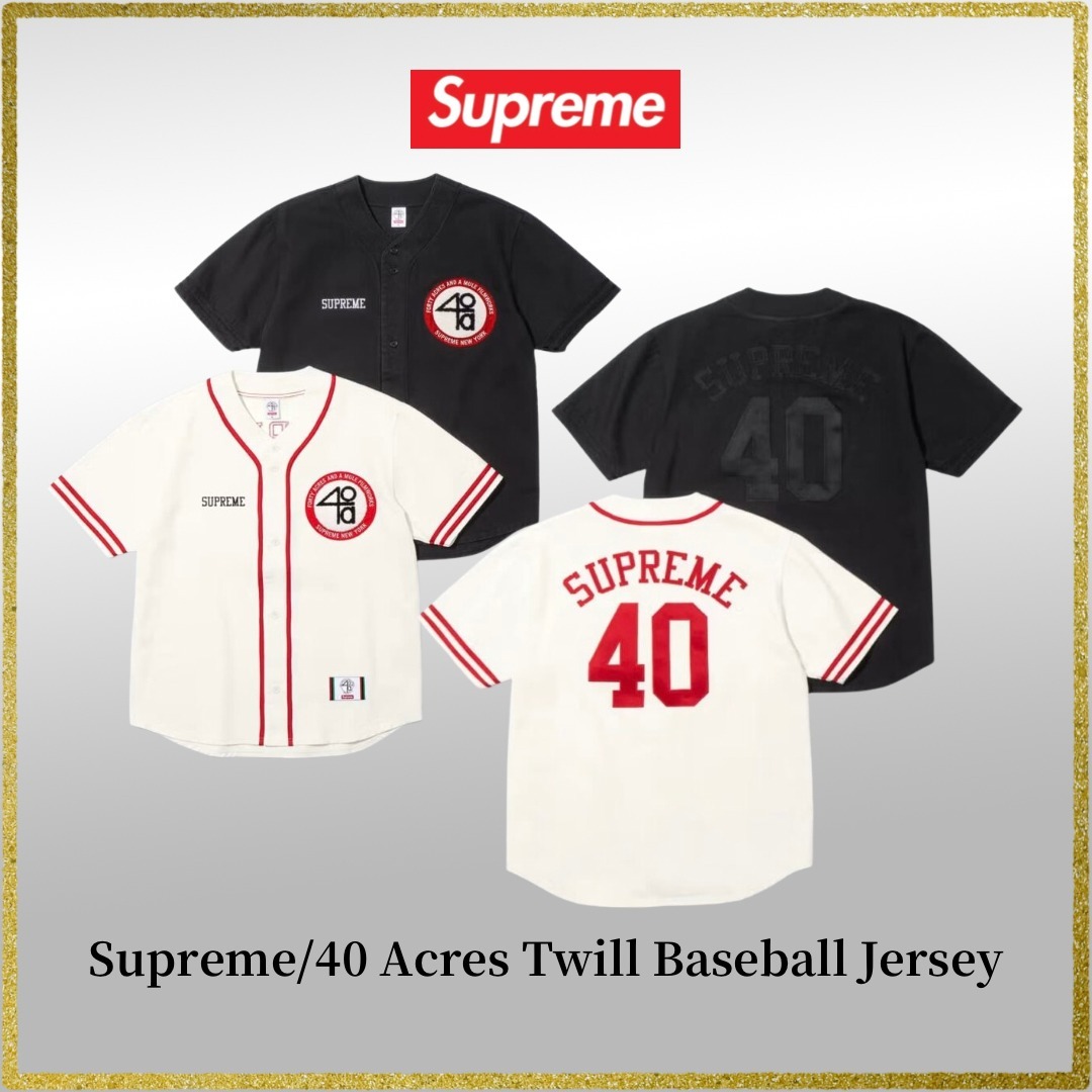 【25SS】Supreme × 40 Acres Twill Baseball Jersey