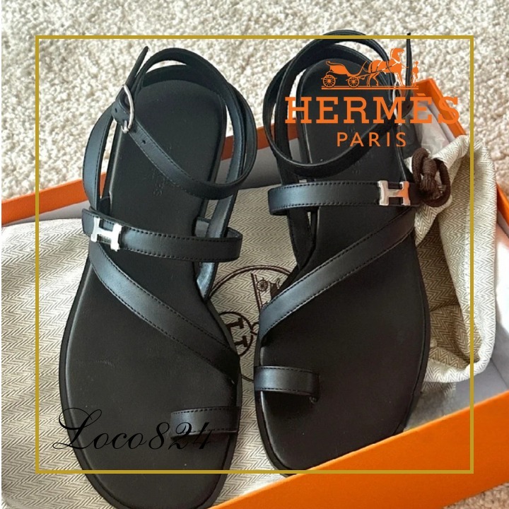 【ミニチュアH】HERMES クロスストラップサンダル ハーモニー