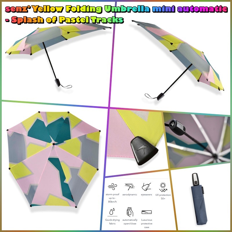 ★senz★強風対応★防水傘★Pastel Tracks Folding mini auto