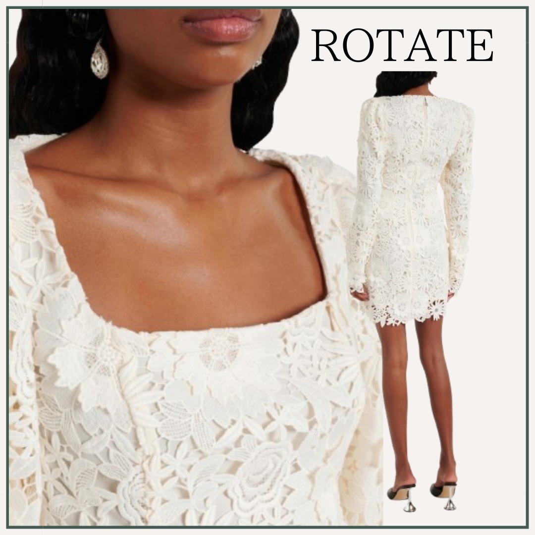 【在庫わずか！】ROTATE / 花アップリケ ミニドレス
