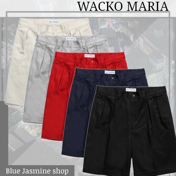 【すぐ届く】WACKO MARIA /DOUBLE PLEATED CHINO SHORT TROUSERS