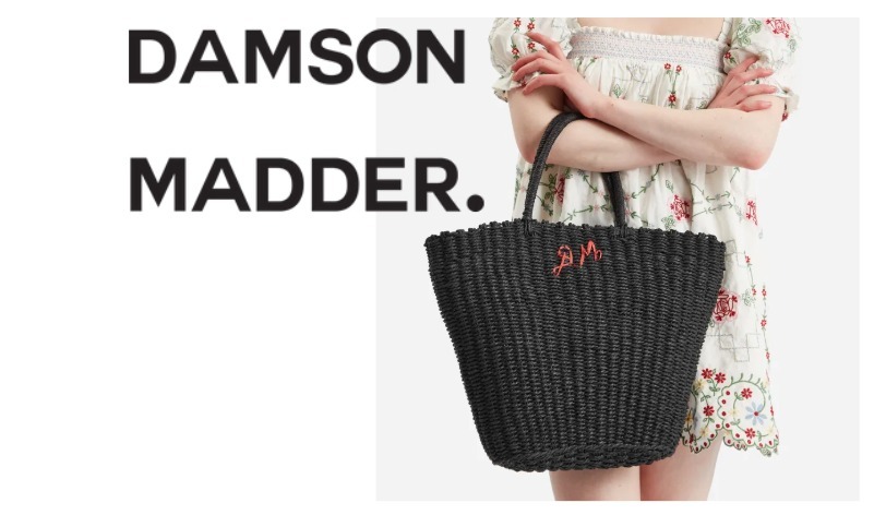 トートバッグ Damson Madder Straw Market Bag