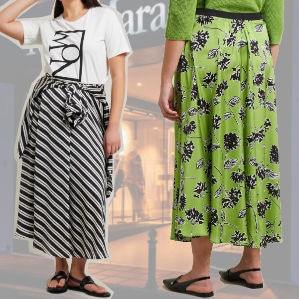 DT MaxMara ★ プリントサテン スカート ONAGRO 2色