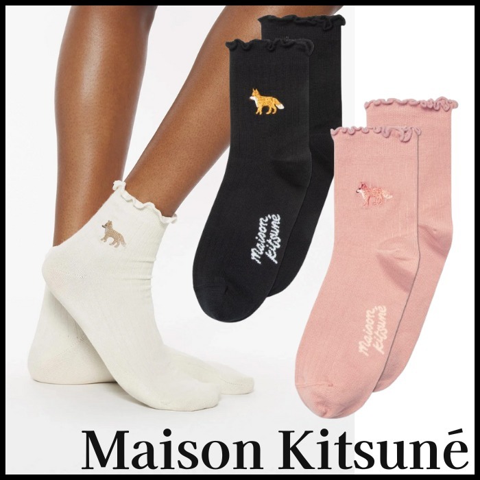 【関税込】Maison Kitsune メゾンキツネ Baby Fox Socks ロゴ