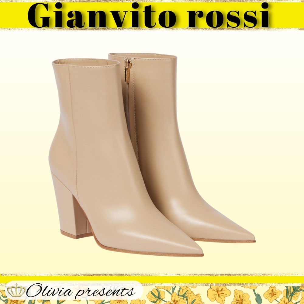 Gianvito Rossi>>ケイナ 85 レザーアンクルブーツ