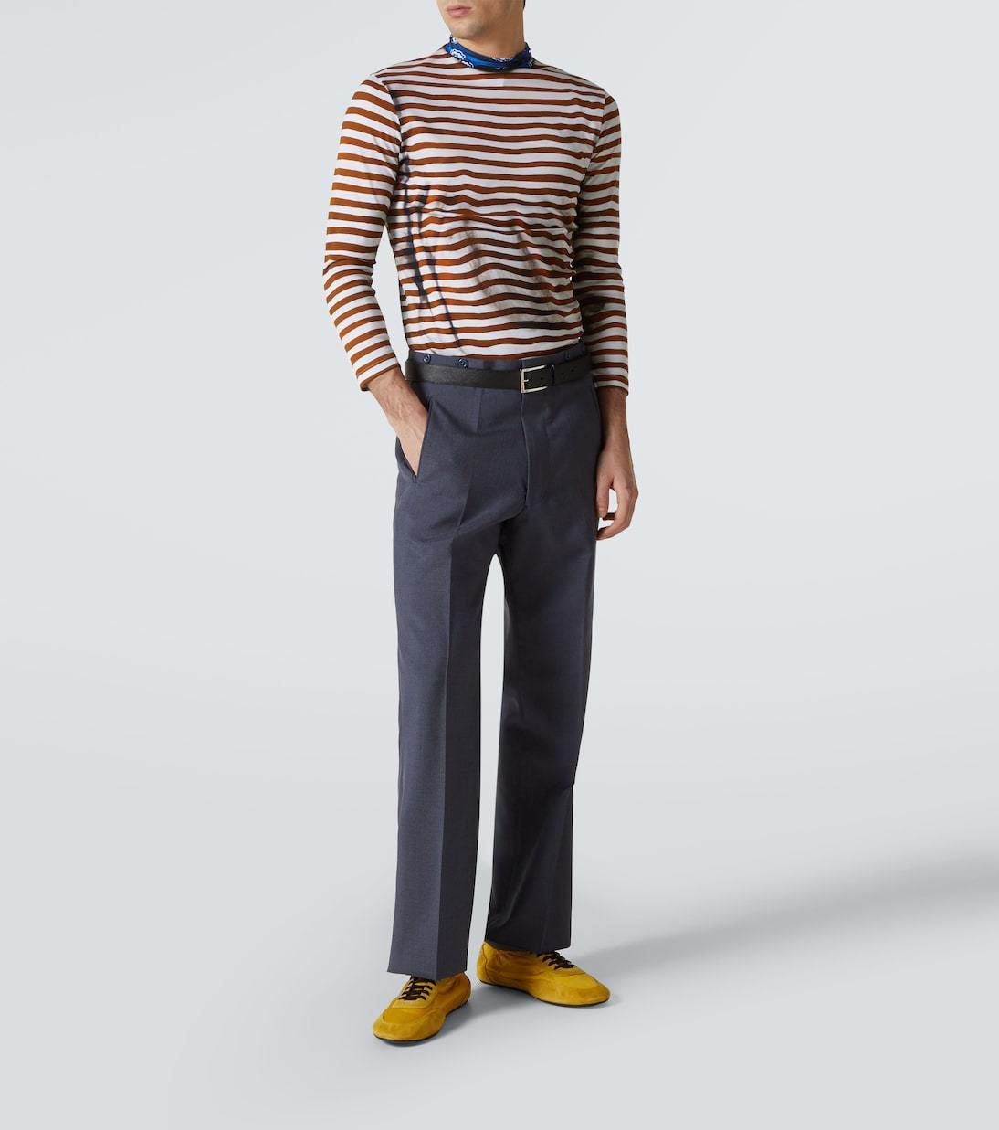 送料込関税込■PRADA■Trompe l'oeil ストライプコットンTシャツ 送料込関税込□PRADA□Trompe l'oeil ストライプコットンTシャツ