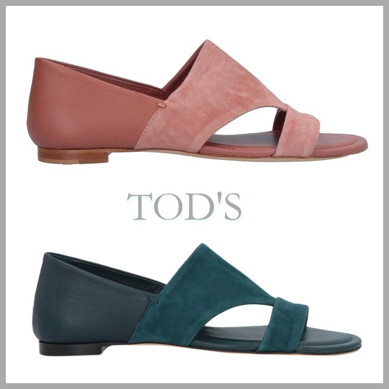 【TOD'S】レザー スエード サンダル 無地 *送料/関税込み*