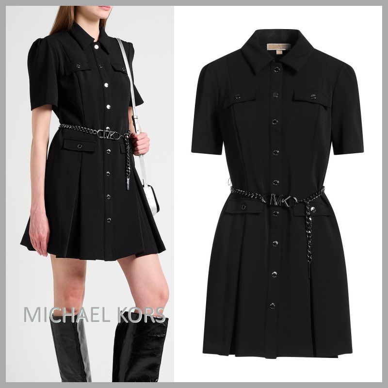 【Michael Kors】ロゴ シャツワンピース 無地 *送料/関税込み*