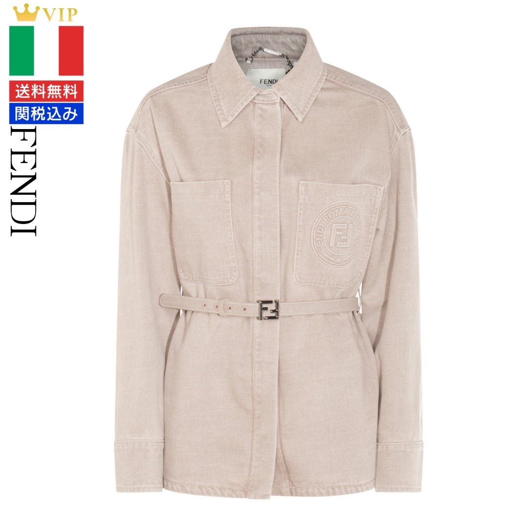 VIP【関税送料無料】希少 FENDI BEIGE COTTON CASUAL JACKET