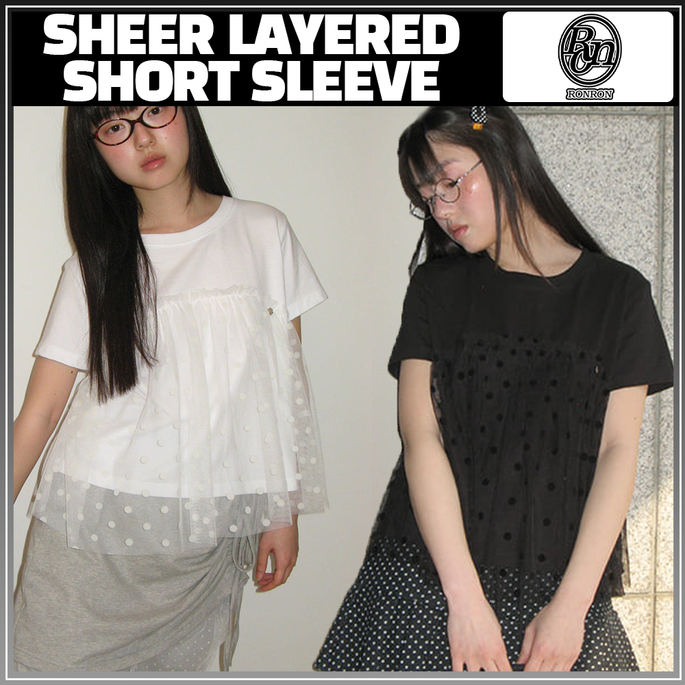 25SS人気新作Tシャツ【RONRON】SHEER LAYERED SHORT SLEEVE