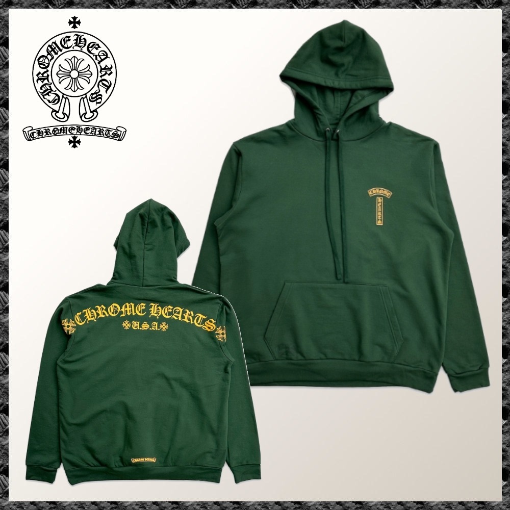 限定品◆CHROME HEARTS◆ONLINE EXCLUSIVE HOODIE GREEN ORANGE