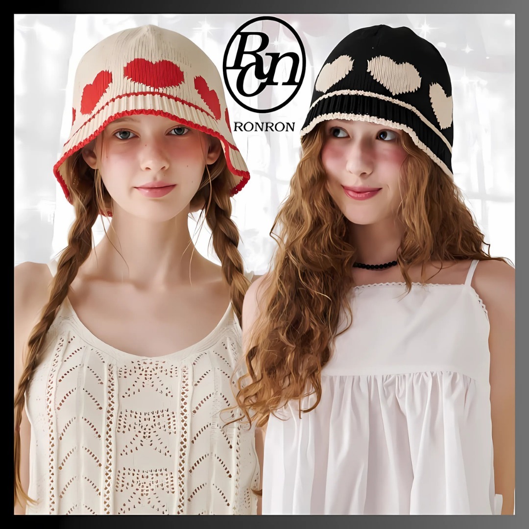 RONRON☆大人気♪HEART SUMMER KNIT BUCKET HAT(2color)