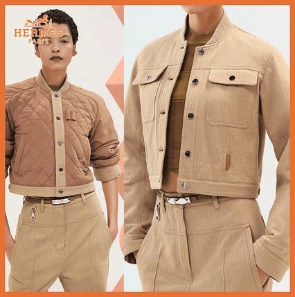HERMES エルメス カジュアルジャケット ベージュ 4103523A0137 エルメス HERMES カジュアルジャケット ベージュ コットン