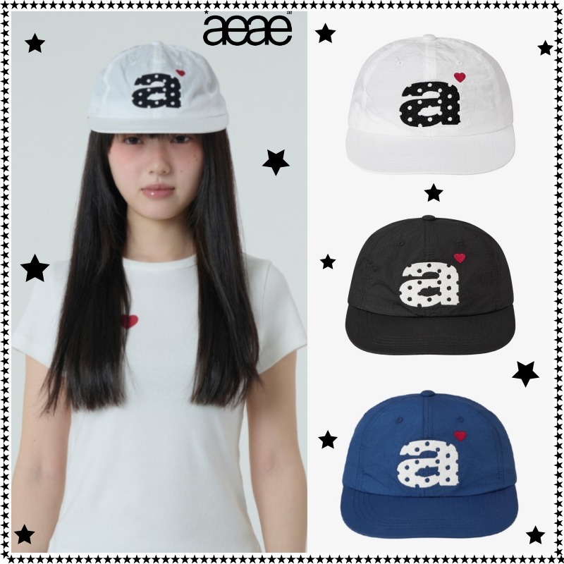 【AEAE】★DOT SMALL LETTER NYLON CAP / 3 Color 25SS 韓国発★
